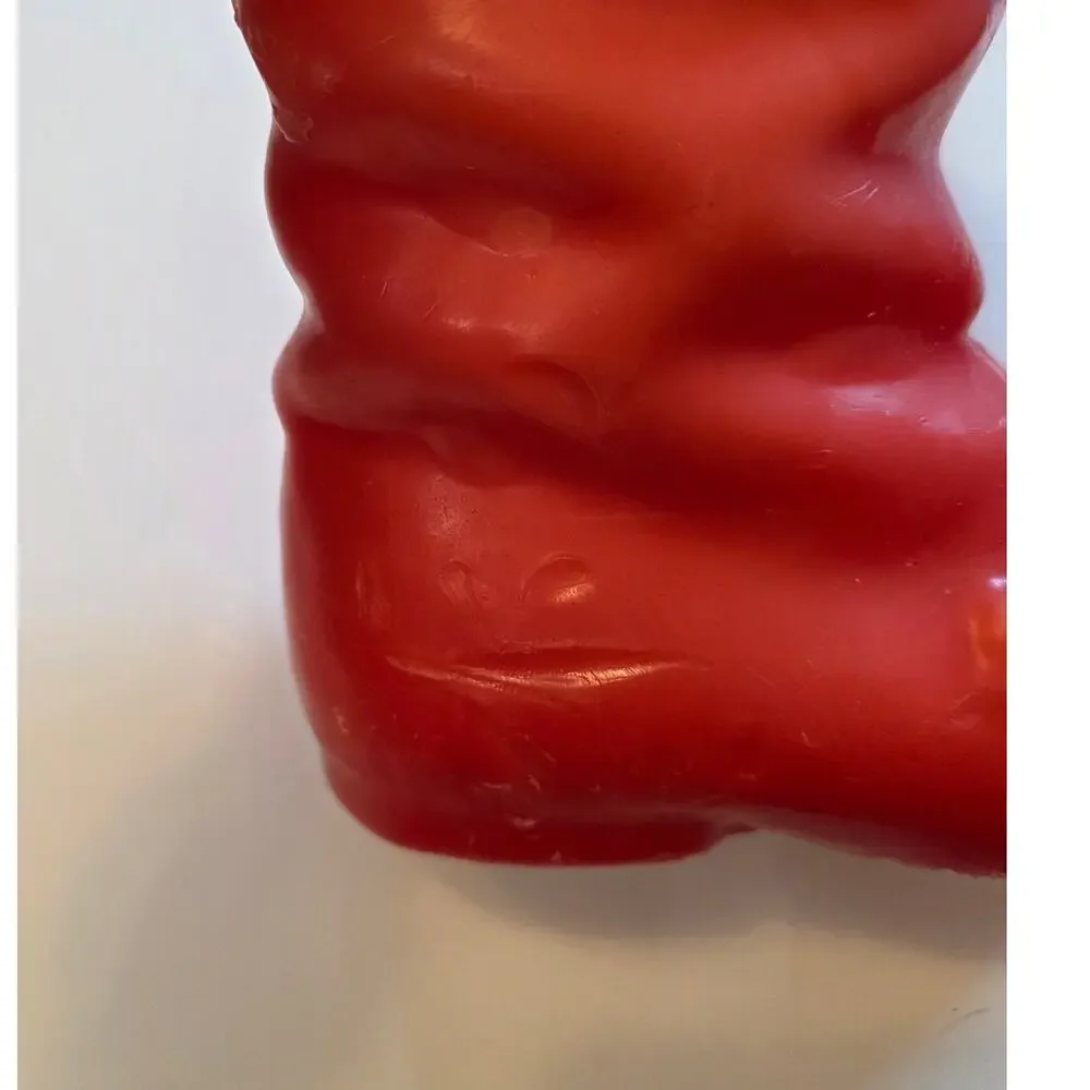 XL Vintage Santa Boot Unlit Candle Novelty Whimsical Christmas Holiday Rare READ